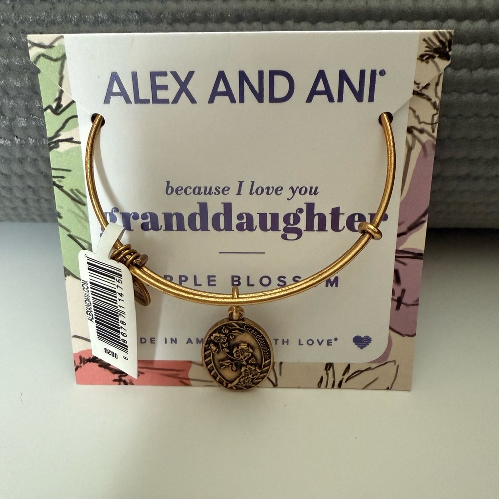 Alex and Ani Gold Bangle with Granddaughter Charm